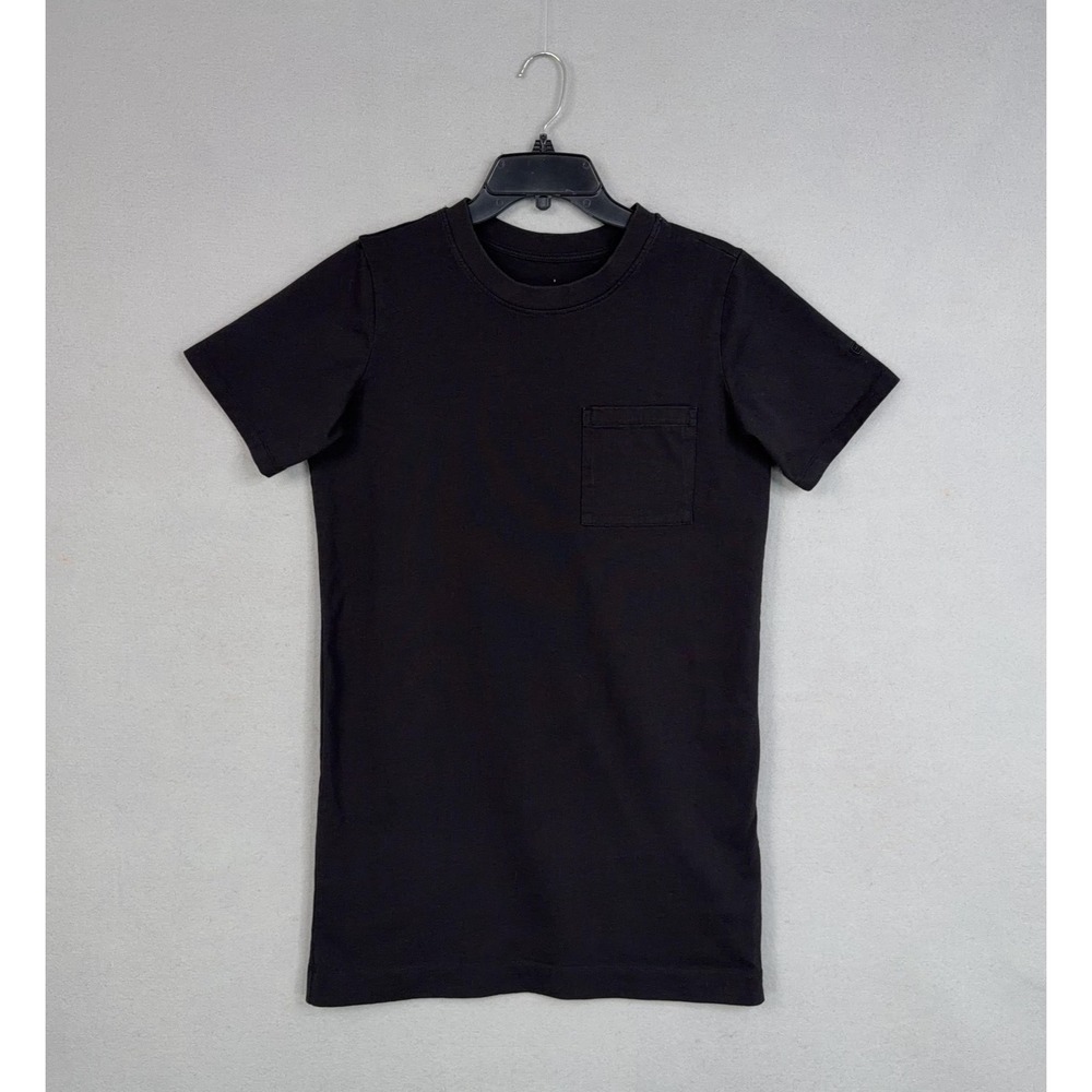 Everlane Dress Womens Small Black Organic Cotton Pocket Mini Shirt Basic Minimal